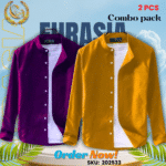 100% Cotton Oxford Long Sleeve Casual Shirt For Men’s (Only Shirt), Combo Pack 2 PCS