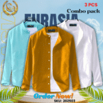 100% Cotton Oxford Long Sleeve Casual Shirt For Men’s (Only Shirt), Combo Pack 3 PCS