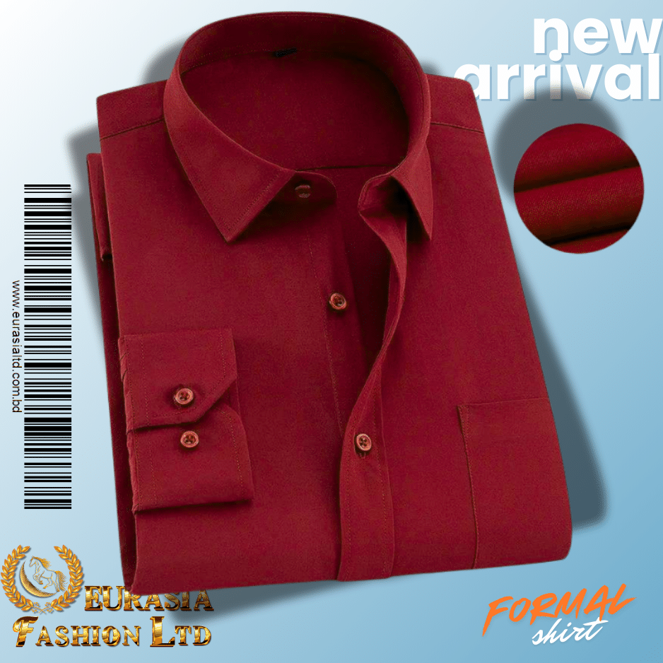 10 Men’s Premium Formal Shirt -Maroon. - Image 1