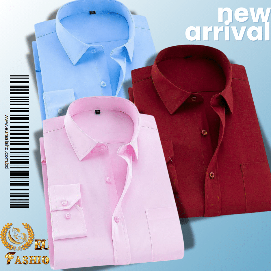 38 Men’s Premium Formal Shirt -Sky Blue, Pink & Maroon. - Image 1