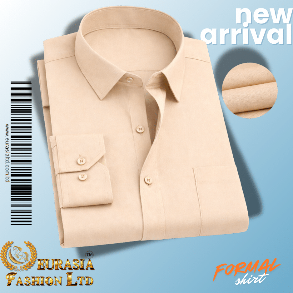 4 Men’s Premium Formal Shirt -Biscuit. - Image 1