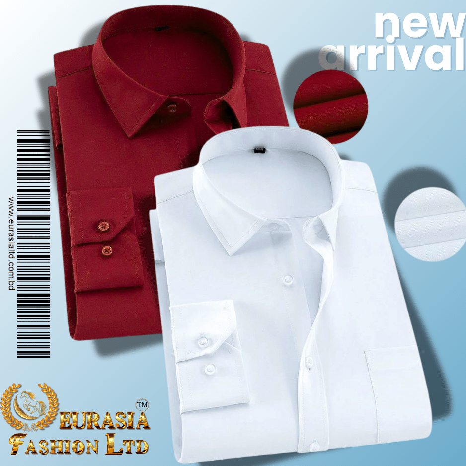 50 Combo Men’s Premium Formal Shirt -Maroon & White. - Image 1