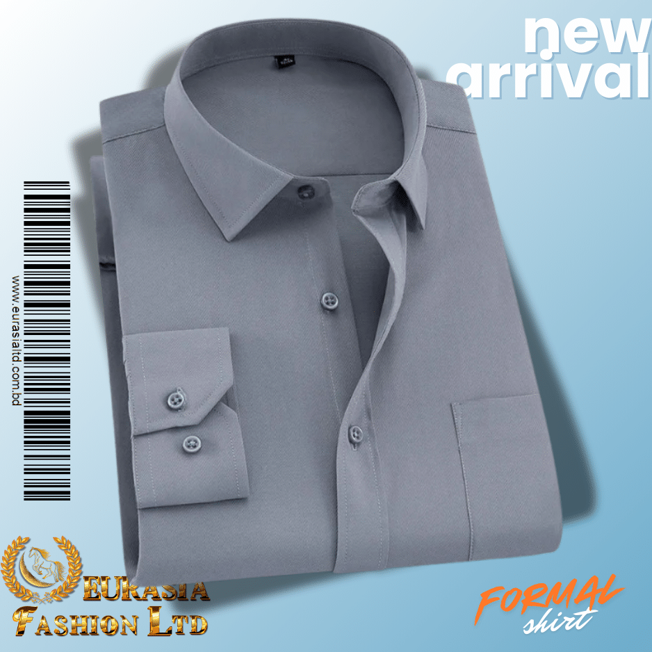 9 Men’s Premium Formal Shirt -Ash. - Image 1
