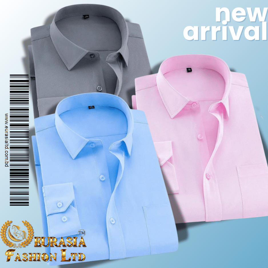 new arrival! (1) Men’s Premium Formal Shirt -Sky Blue, Pink & Ash. - Image 1