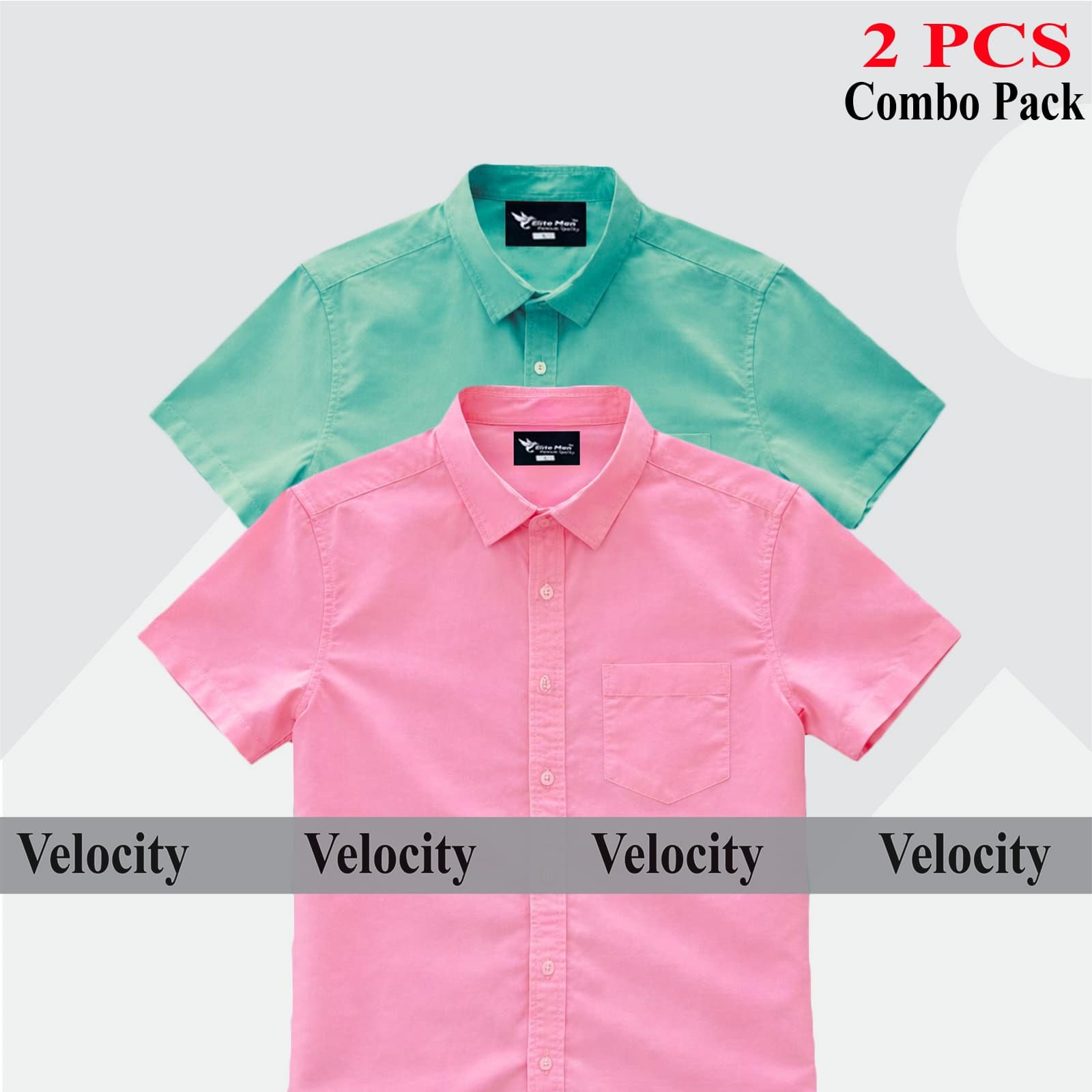 Short sleeve Shirt Combo - Copy 36.jpg 100% Oxford Cotton Fabric Short Sleeve Shirt For Men's - Pest & Pink. - Image 1