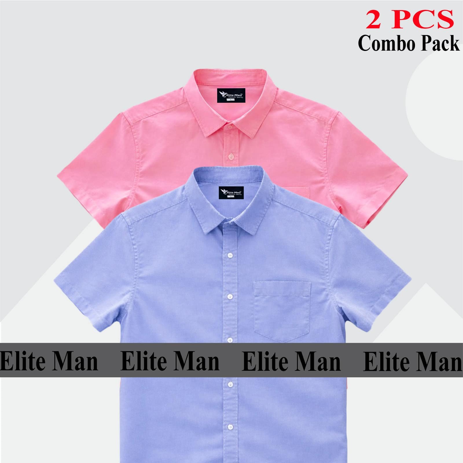 ub6ylIhckAZL3yqxOnO2Z2KkzFLtKNbTR7aL9oVt 100% Oxford Cotton Fabric Short Sleeve Shirt For Men's - Sky Blue & Pink. - Image 1